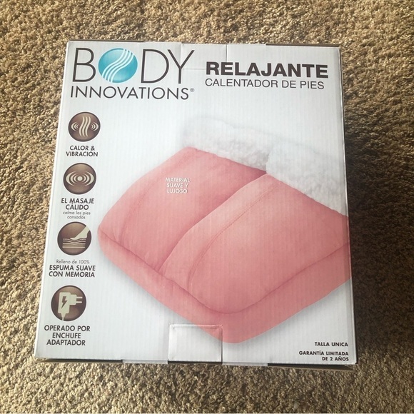 Body Innovations PINK! Soothing Foot Warmer With Vibration Soft & luxurious New - Picture 1 of 5